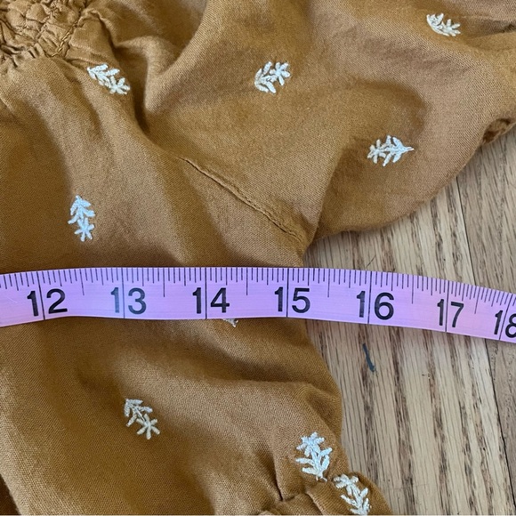 Old Navy Brown Smocked Puff Sleeve Top Sz-M - Picture 8 of 10